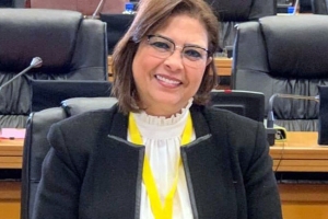 BU President congratulates Dr. Randa Mustafa after electing her as Vice-President of the Women's Region in the African Parliament